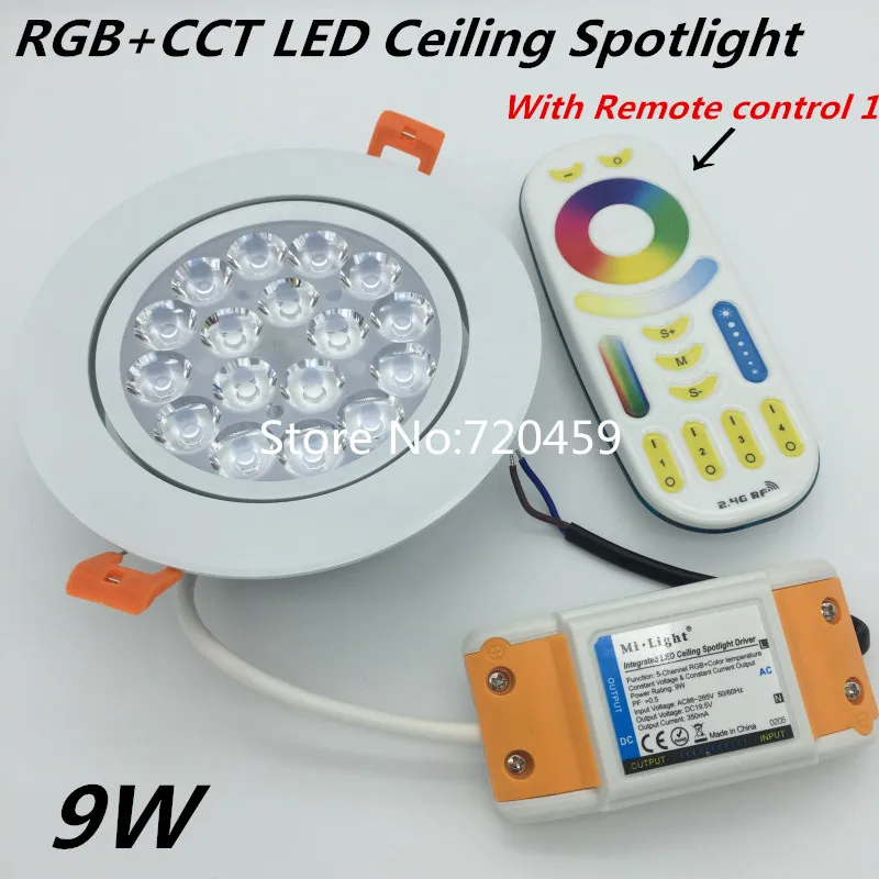 9 Вт Mi. Light 2,4 г RGB + CCT светодиодный потолочный прожектор управляемый AC86-265V круглый Reccessed свет для ванной потолочный светильник RGB FUT092