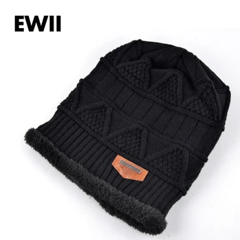 

2017 Brand Beanies Knit Men Winter Hat For Men Skullies Caps Boy Winter Hats Beanie Wool Warm Bonnet Gorro Baggy Cap Bone