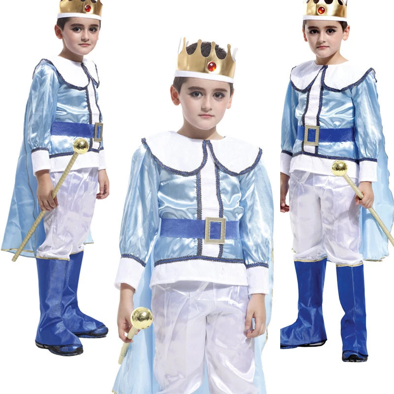 

Free Shipping M L XL 6pcs/set Boys King Prince Costume Children Halloween Christmas Carnival Role Playing Clothing High Quality