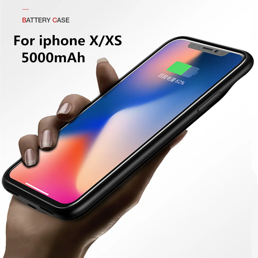 

5000mAh Portable Power Bank External Battery Charger Case for iPhone XS Travel Charger for iPhone X with Audio