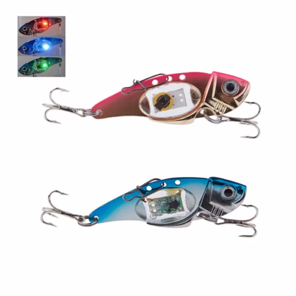 Saltwater Deepwater Fishing LED Fish Lure Vibration Bait Light Outdoor