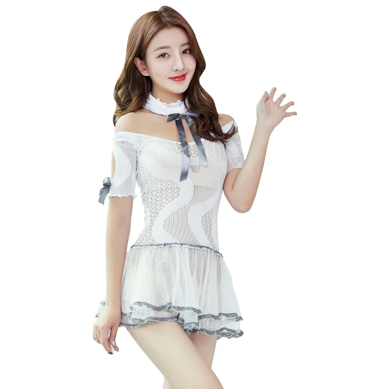 

Sexy 2 Piece Set Women Sweet Strapless Mesh Tops & Skirt Set ( Free Sock & Necklace ) Summer Cute Summer Outfits Women Clothes