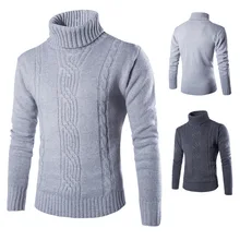 Autumn Winter High Neck Thick Warm Sweater Men Turtleneck Brand Mens Sweaters Slim Fit Pullover Men Knitwear M-2XL