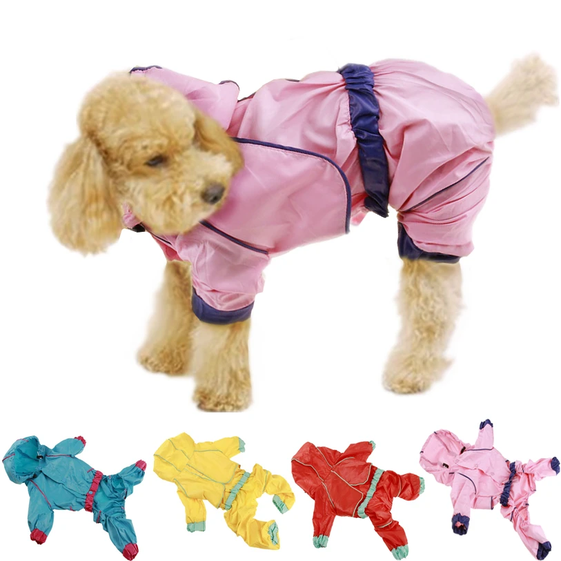 

9 Sizes Raincoat for Dogs Jumpsuit Dog Raincoat Waterproof Hooded Cloak Jacket Summer Clothes for Dogs Dropshipping 40AT15