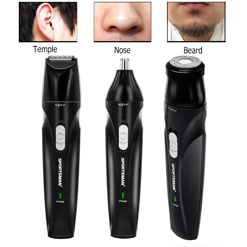 

NEW 3 In 1 Electric Shaver Nose Hair Trimmer Razor Beard Mustache Grooming Shaving Machine Rechargeable Shaving Tool