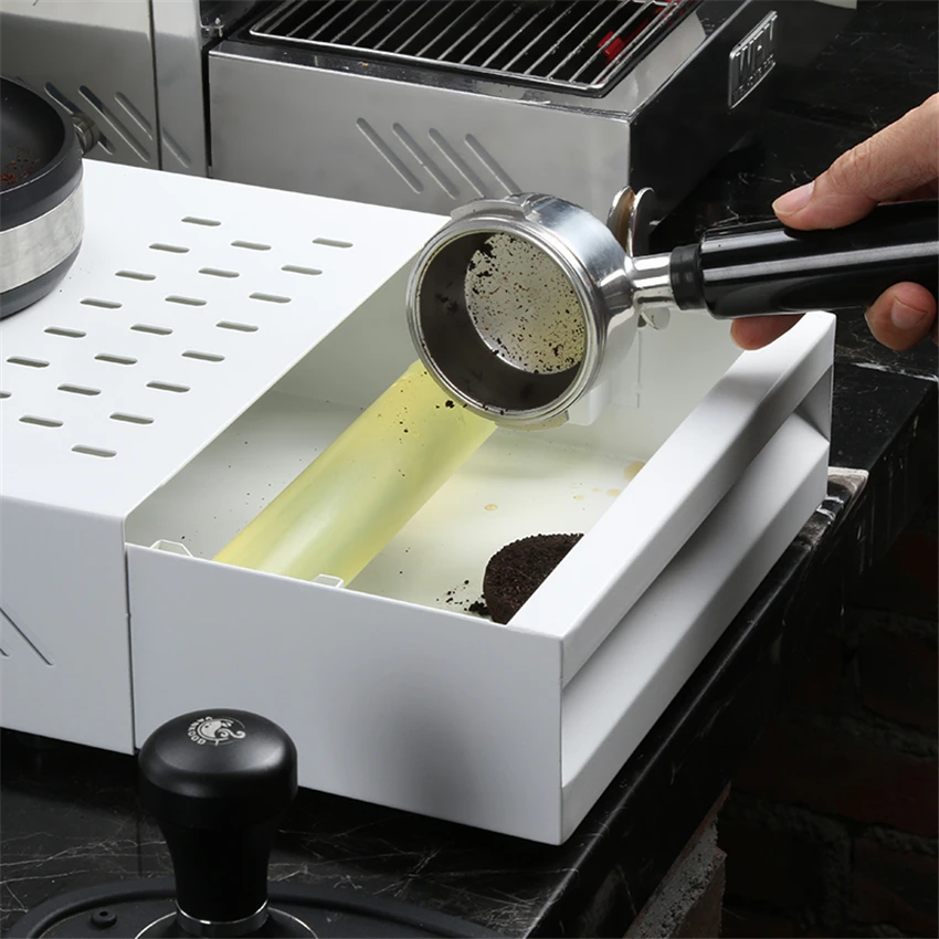 US $32.73 Coffee Knock Box Stainless Steel Iron Espresso With Drawer Coffee Slag Not Splash Manual Coffee Grinder Coffee Accessories