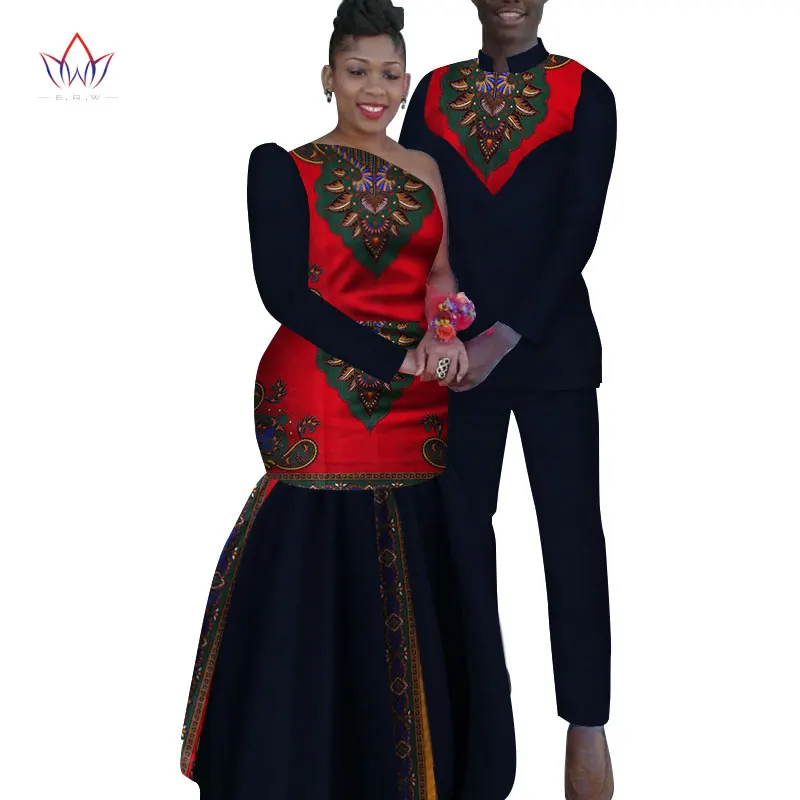 Новые мужские комплекты и женская одежда для свадьбы летняя традиционная африканская одежда совпадающие для пары одежда 4xl WYQ16 - Цвет: 19