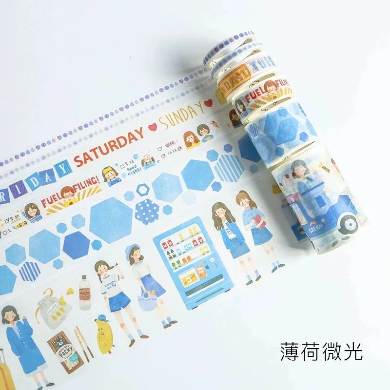 6 шт./компл. Kawaii для девочек красочная лента washi набор с возможностью креативного самостоятельного выбора между декоративные клеящаяся изоляционная лента Стикеры Скрапбукинг журнал поставок - Цвет: 4