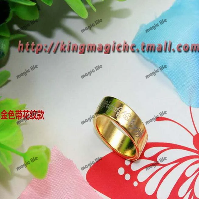

Golden engraved fairy Magnetic rings PK ring lettering Magic toys magic tricks magic props