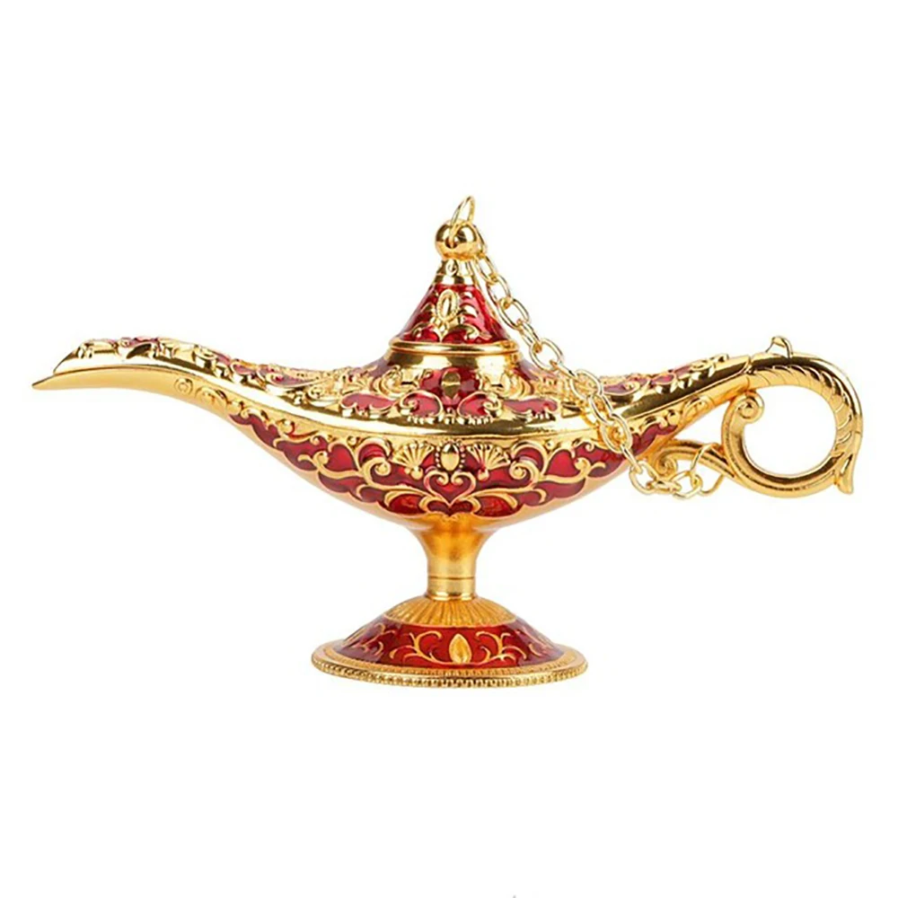 Russian Aladdin Lamp Hollow Aladdin Wishing Magic Lamp Zinc Alloy Wishing Tea Pot Retro Home Decoration Ornament Gifts - Цвет: Светло-серый