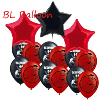 

Wholesale 15pcs/lot Deadpool Balloons Dead Pool Birthday Party Decorations Globos Kids Toys Avengers Balloon