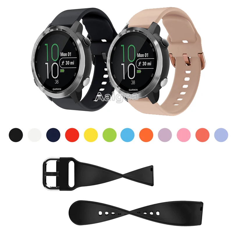 

Fashion Silicone Watch Strap Band For Garmin Forerunner 645 Music Smart Watch Replacement Sports Bracelet Wrist band strap 20mm