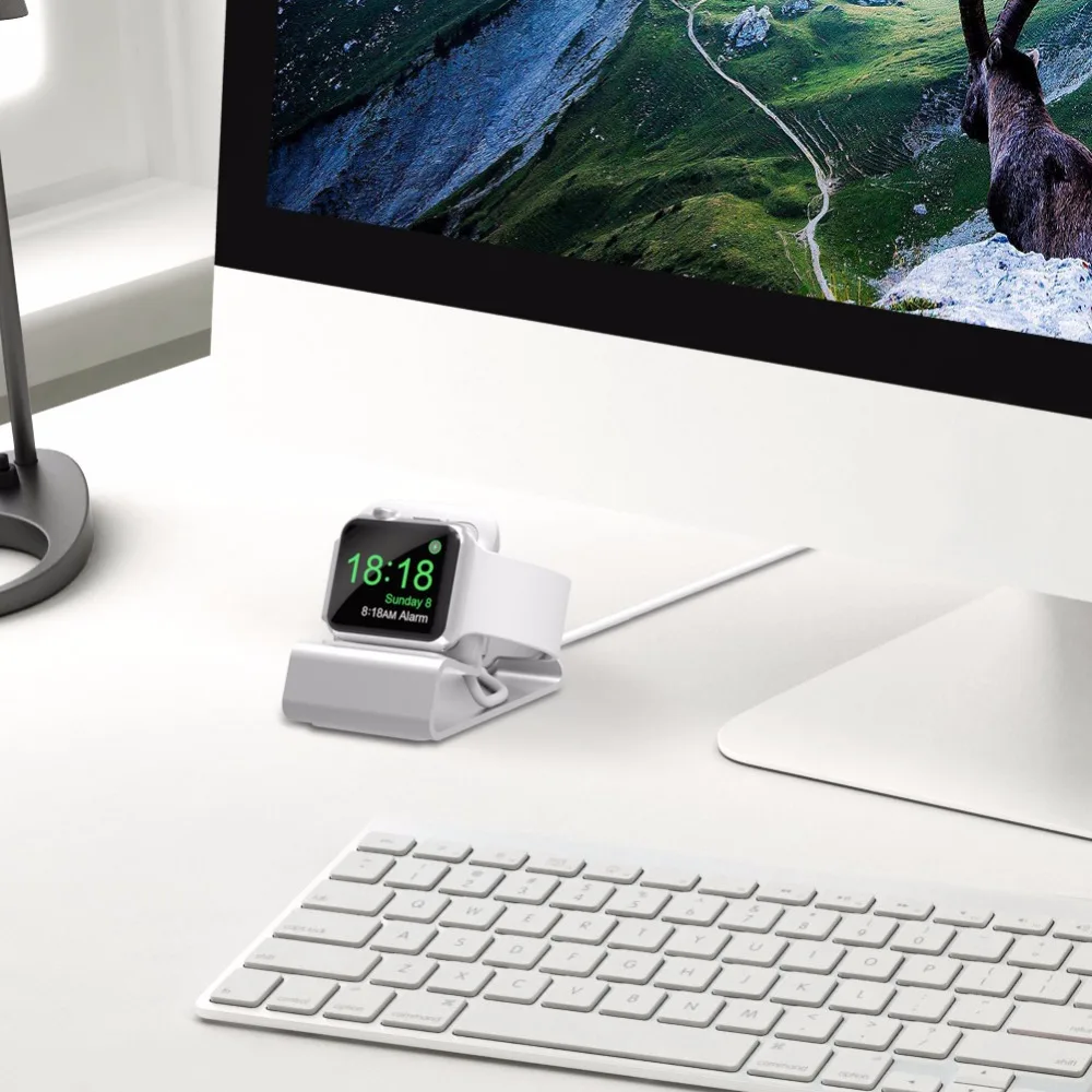 Алюминий для наручных часов Apple watch подставка Зарядное устройство Док-станция для док-станции для наручных часов Apple Watch кронштейн 5/4/3/2/1 38 мм/42 мм с подзарядкой