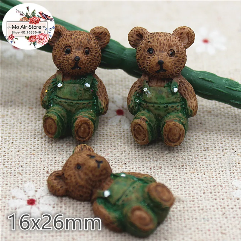 

10pcs resin Cartoon kawaii teddy bear flatback cabochon for Hair Bow Center, scrapbook,DIY craft 16x26mm