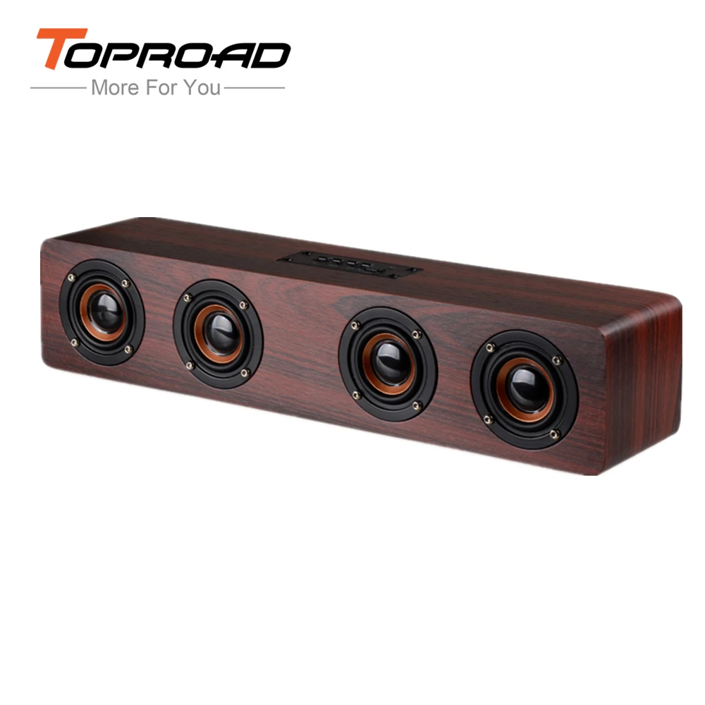 TOPROAD 12 Вт Hifi Bluetooth Динамик s беспроводной стерео сабвуфер Altavoz деревянный домашний