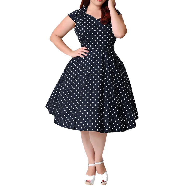 Polka Dot Dress Big Size 4xl 5xl ...