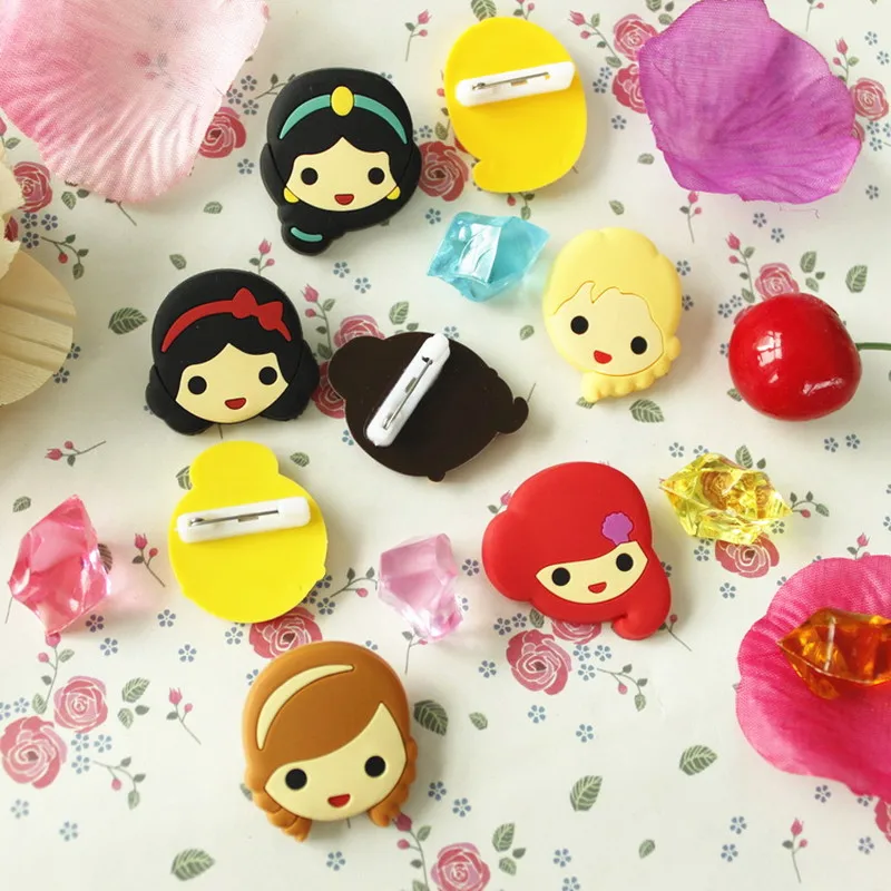 8 шт./компл. Мультфильм Принцесса Эльза Анна кнопки значки Pinbacks ПВХ брошь сумки