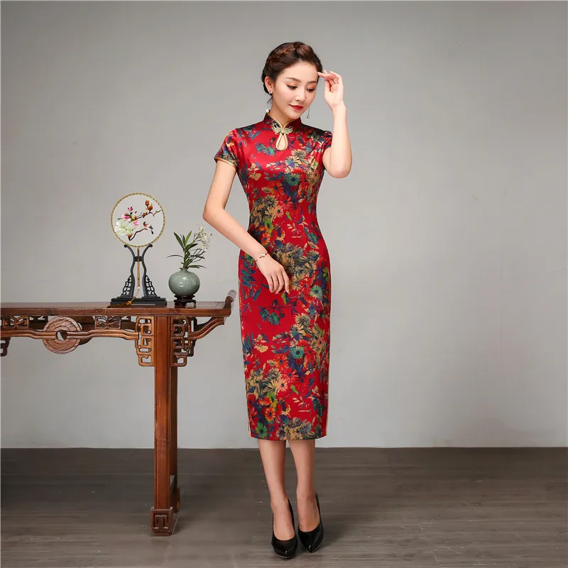Big Size 3XL Elegant Women Summer Slim Split Qipao Chinese Style