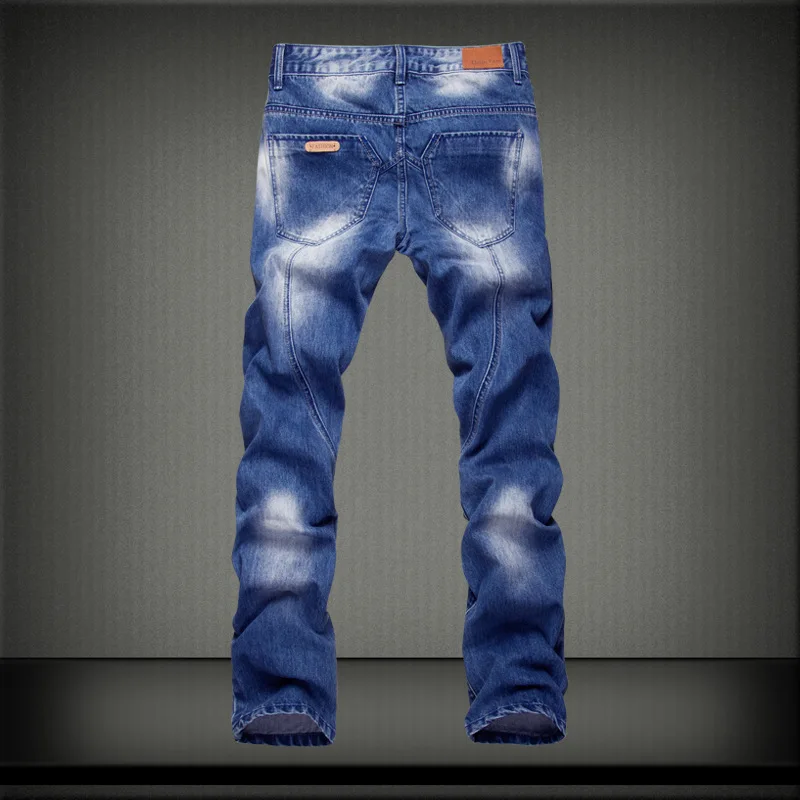 Koop 2019 Nieuwe mode buitenlandse handel Man Jeans Man hoge kwaliteit cowboy mannelijke denim jeans Designer Broek Casual skinny Rechte broek