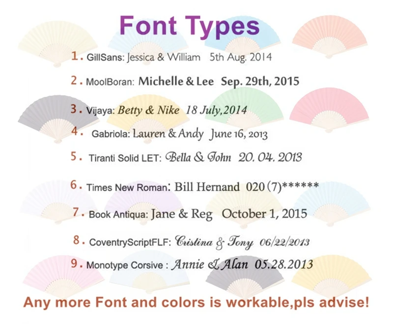 10 шт.,, индивидуальный свадебный подарок, Шелковый Вентилятор, заказной, имя жениха и невесты, тканевый, складной, ручной вентилятор