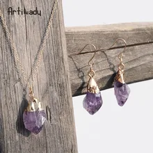 Artilady серьги из натурального камня, ожерелье, Кристальные серьги-капли, набор украшений для женщин в подарок