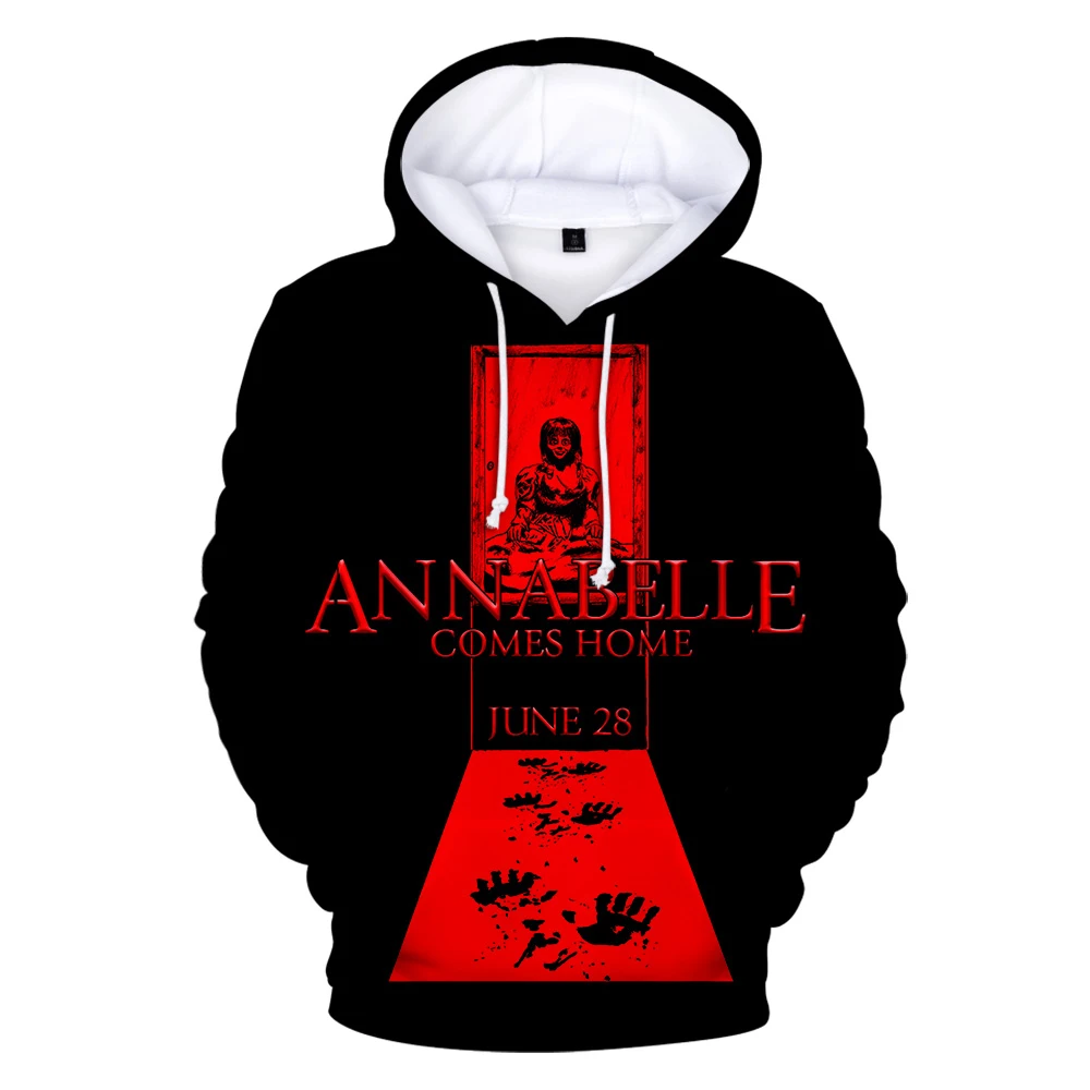 Annabelle 3D толстовки для мужчин и женщин толстовки Харадзюку с капюшоном пуловеры принт 3D ужас фильм Annabelle толстовки уличная одежда