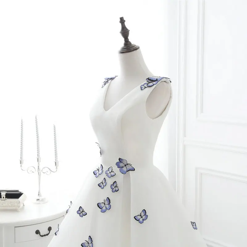 LAMYA Дешевые Элегантные платья с вышивкой и v-образным вырезом для выпускного вечера Короткие вечерние платья настоящая фотография vestido de festa