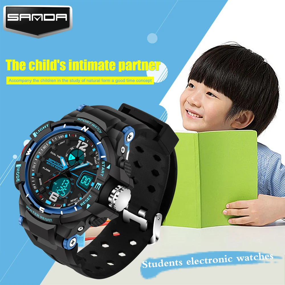 

Fashion SANDA Brand Children Sports Watches LED Digital Quartz Military Watch Boy Girl Student Multifunctional Wristwatches