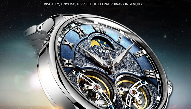 Podwójne Tourbillon Szwajcaria zegarki BINGER Original mężczyźni automatyczny zegarek Self-Wind Fashion Men mechaniczny zegarek na rękę skóra tanie tanio Mechanical Wristwatches 13mm Complete Calendar Moon Phase Water Resistant Skórzane Okrągłe Leatherette 3Bar B-8606B Hardlex Podwójne Tourbillon Szwajcaria zegarki BINGER Original mężczyźni automatyczny zegarek Self-Wind Fashion Men mechaniczny zegarek na rękę skóra tanie tanio Mechanical Wristwatches 13mm Complete Calendar Moon Phase Water Resistant Skórzane Okrągłe Leatherette 3Bar B-8606B Hardlex