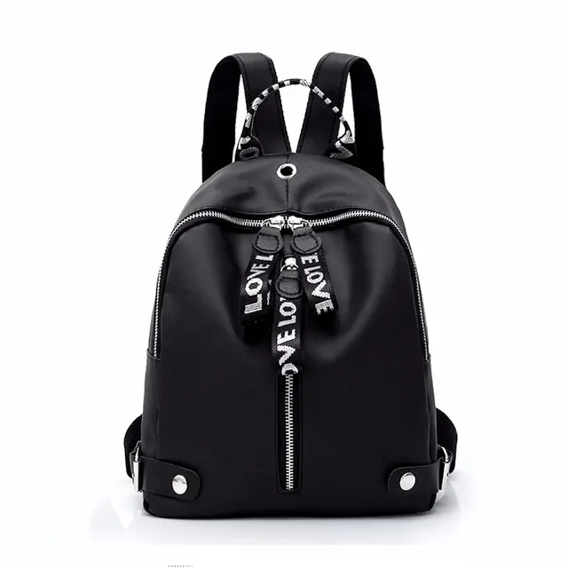 Casual Black PU Women's Backpacks Letters Female Travel Backpack ...