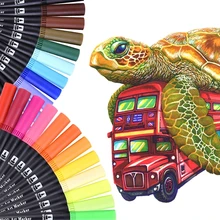 Двойной Совет 24 воды Цвет кисть маркеры Книги по искусству Маркер Комплект водорастворимым двойной Цвет маркер каллиграфия ручка для Дизайн манга комиксов