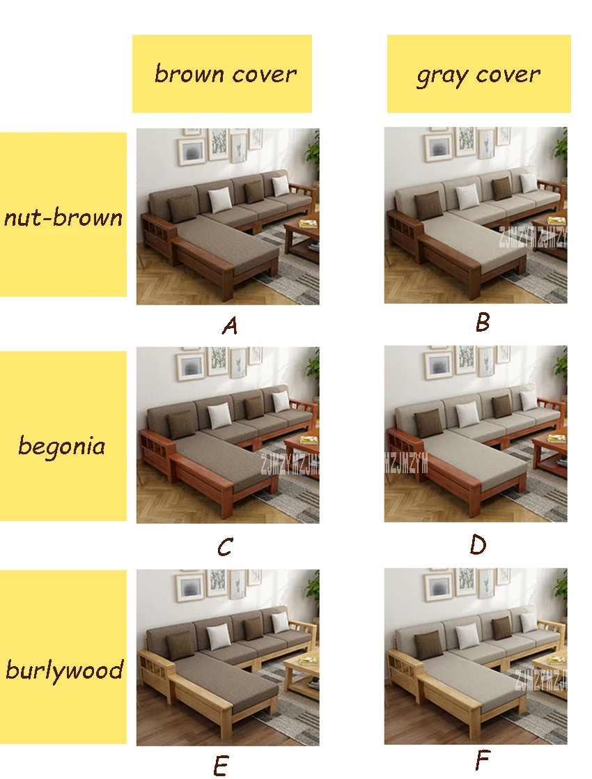 Набор диванов в форме L для гостиной 8809, двухцелевой секционный диван из цельного дерева, современный простой угловой диван, комбинация