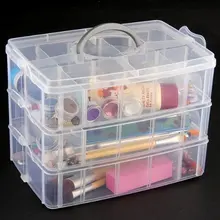 TEXU 3 Layers transparent Plastic Case jewelry Organizer storage box