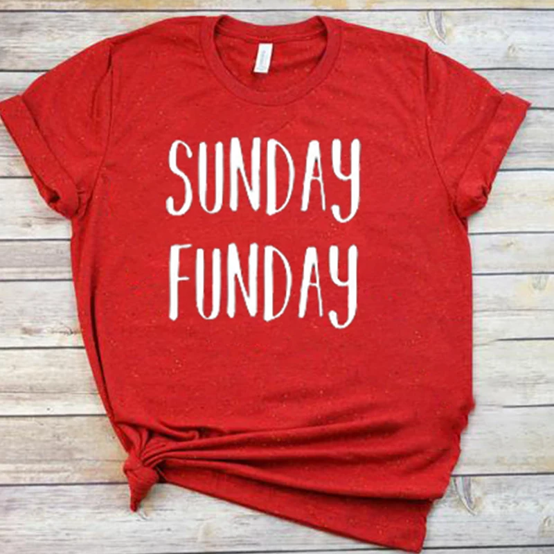 Женская Винтажная Футболка Sunday Funday белая Повседневная футболка с круглым