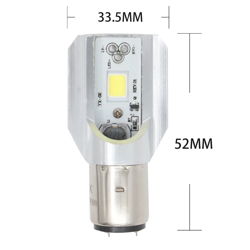 Светодиодный головной светильник LYMOYO H6 BA20D 1 шт. 6 Вт для мотоцикла COB DC В ~ 36 6000K
