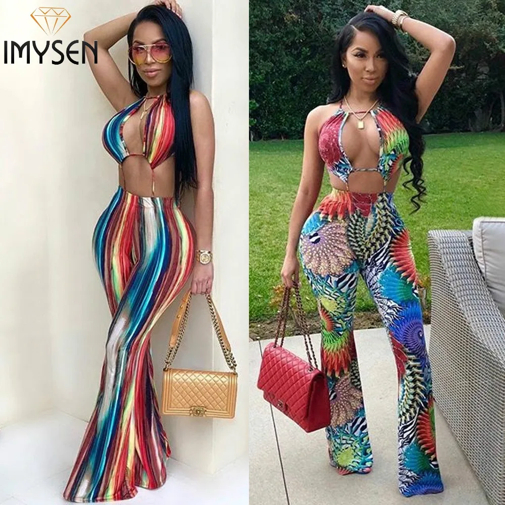 IMYSEN 2018 Sexy Multi Color Jumpsuit Women Romper New Arrive Skinny Jumpsuits Sleeveless One Piece Outfit | Женская одежда