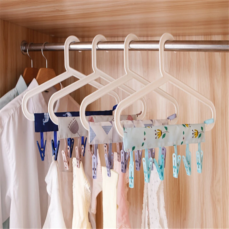 

Travel Drying Clothes Clips Outdoor Folding Hangers Portable Fabric Hangers Bathroom Hangers Collapsible