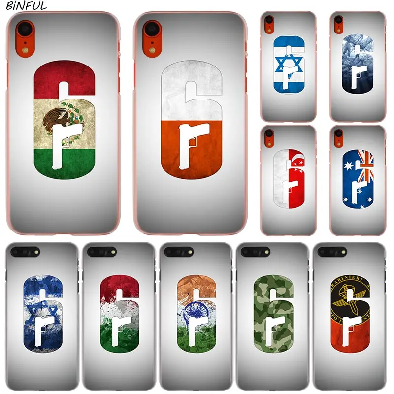 

Rainbow Six Siege logo Hot Fashion Transparent Hard Phone Cover Case for iPhone X XS Max XR 8 7 6 6s Plus 5 SE 5C 4 4S
