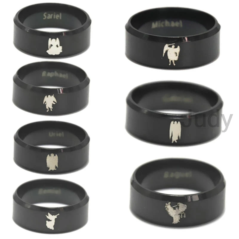 

1pcs/lot The seven angels ring The Seven Holy Virtues symbol angel Michael Gabriel Raguel Raphael Remiel Sariel URIEL angel ring