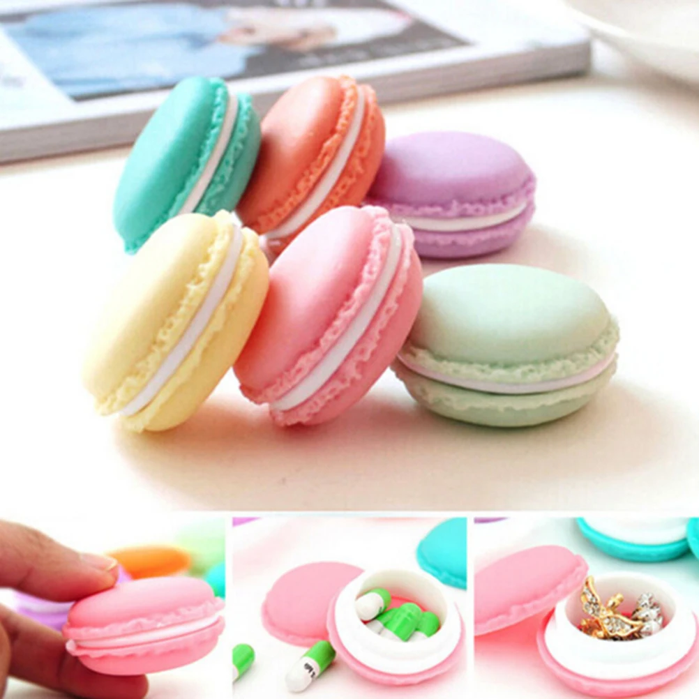 Hot Sale 1PCS 4.2*4.2*2 CM Cute Storage Box Mini Earphone SD Card Macarons Bag Storage Box Case Carrying Pouch