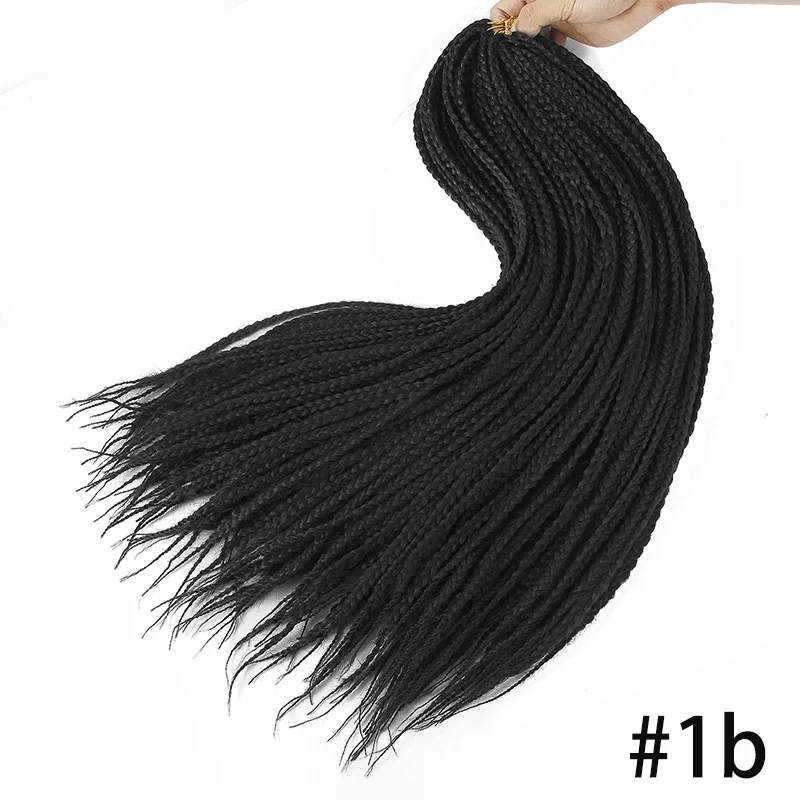 Вязанные косички, 24 дюйма, косички, 22 корня/упаковка, Омбре, синтетические косички, наращивание волос, тепловое волокно, объемные волосы - Цвет: # 1B