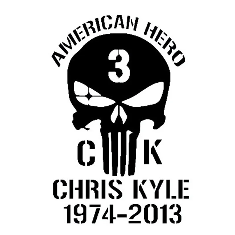 

14*9CM AMERICAN HERO CHRIS KYLE Car Sticker Decal Car Styling Motorcycle Accessories Black/Silver C1-0132