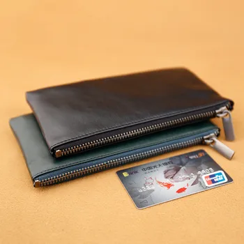 

ALAVCHNV male long section leather wallet head layer leather simple and generous phone bag couple models HE420