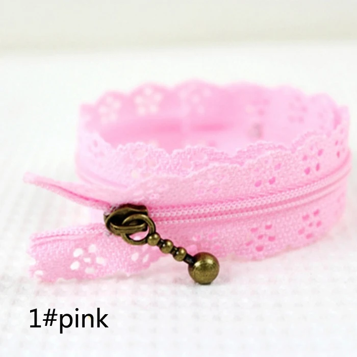 3#20 см нейлоновая катушка красивые кружевные молнии для DIY мешок портной канализации ремесло - Цвет: 1 pink