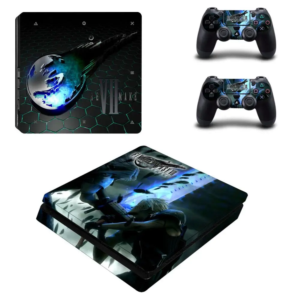 PS4 Slim Skin Sticker Final Fantasy VII Stickers PS 4 Slim Decal Cover For Sony Playstation 4 Slim Console and Controller - Цвет: YSP4S-3632