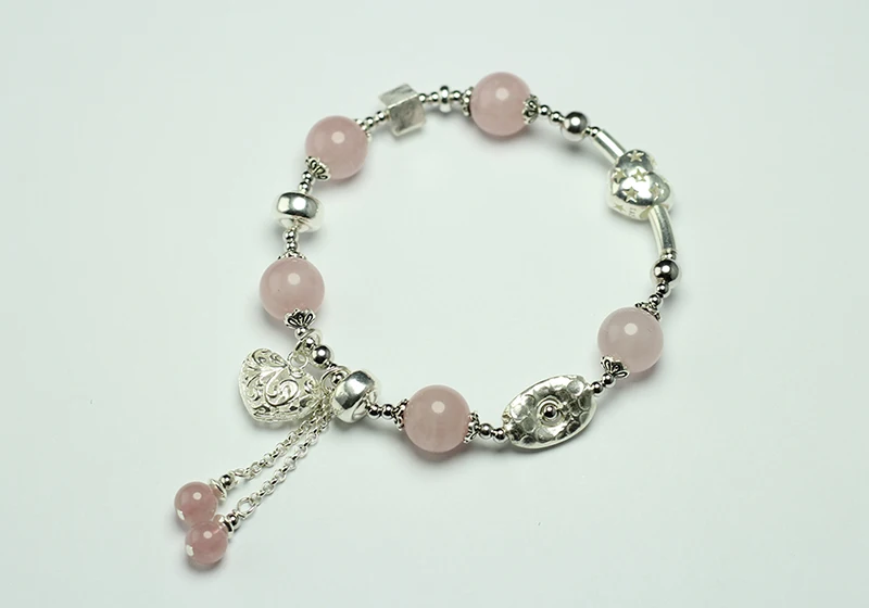 Женский браслет Sinya с розовым кварцем из стерлингового серебра 925 пробы, эластичные браслеты с розовыми кристаллами для влюбленных Женщин, дам, мам, лучший подарок
