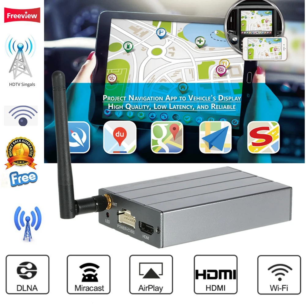 MiraScreen автомобильный WiFi Дисплей Dongle Mirror Box Airplay Miracast DLNA GPS навигация C1 для iOS Android Phone