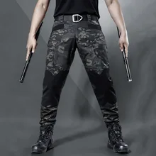Тактические военные штаны мужские водонепроницаемые камуфляжные многокарманные походные тренировочные охотничьи комбинезоны мужские брюки