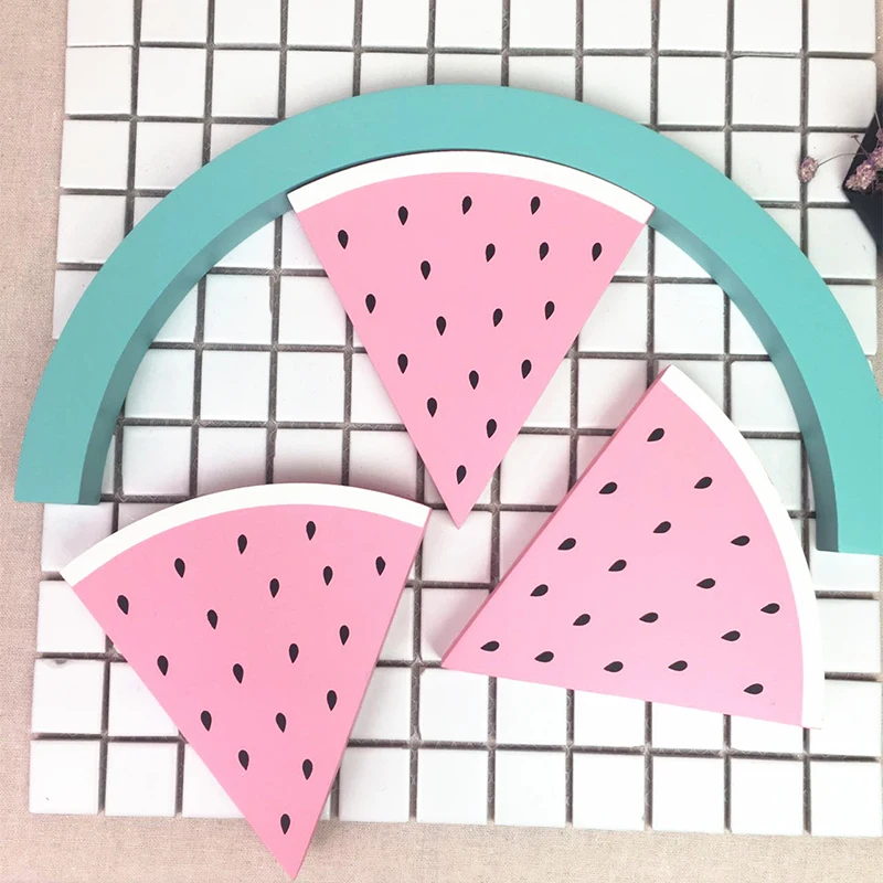 Girls Sweet Watermelon Building Blocks Wooden Nordic Puzzle Multicolored Toys Baby Education Stacked Puzzle Toys Kids Room Decor (2)