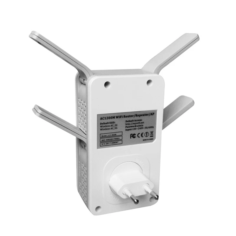 Ac09 1200 2,4 5 ГГц Dual Band Точка беспроводного доступа Wi-Fi ретранслятор диапазон Ac Extender Ретранслятор маршрутизатор Wps с 4 внешних антенн ЕС Pl